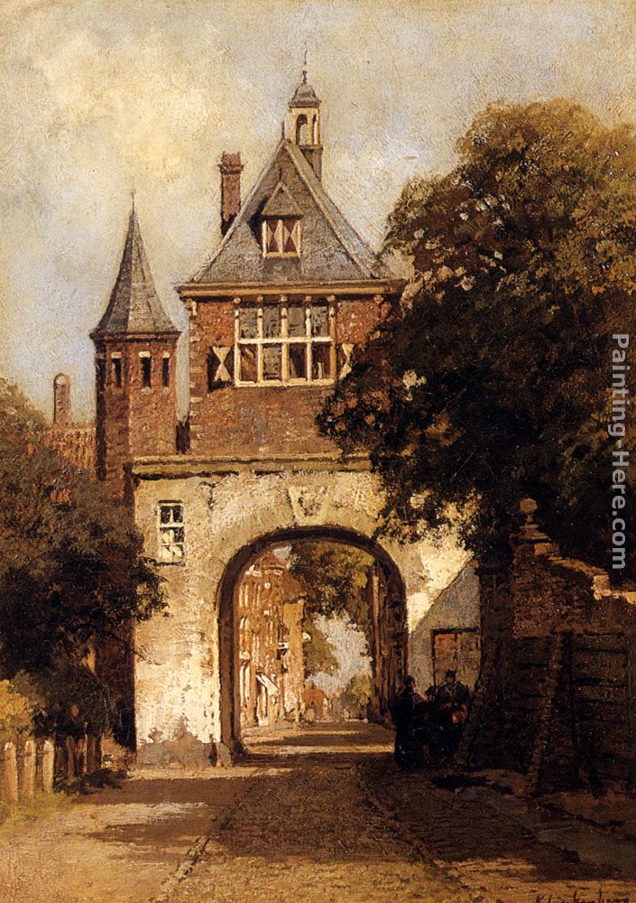A City Gate painting - Johannes Christiaan Karel Klinkenberg A City Gate art painting